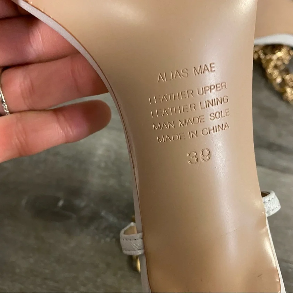 Alias Mae | Ankle Strap Heel in Ivory Size 39 NEW